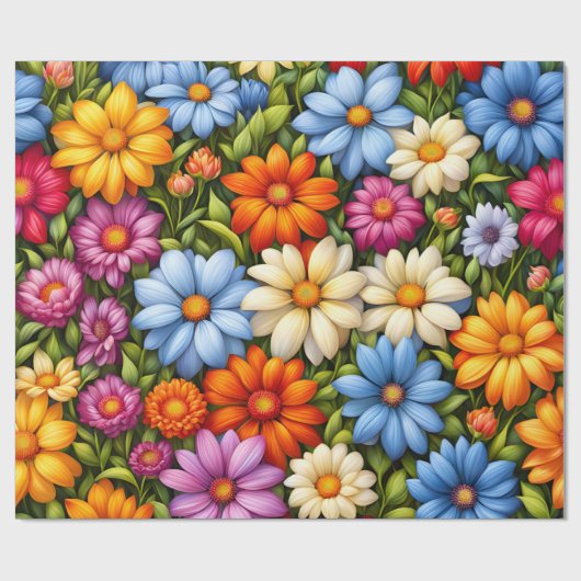 Schöne Blumen, hell gefärbt Geschenkpapier (Flach)