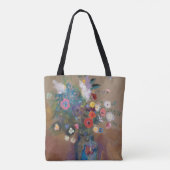 schöne Blumen in einem blauen Vase Tasche (Rückseite)