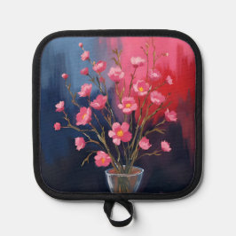 Schöne Blumen in einer Vase Topflappen