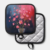 Schöne Blumen in einer Vase Topflappen (Vorderseite/Rückseite)