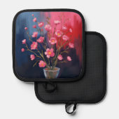 Schöne Blumen in einer Vase Topflappen (Vorderseite/Rückseite)