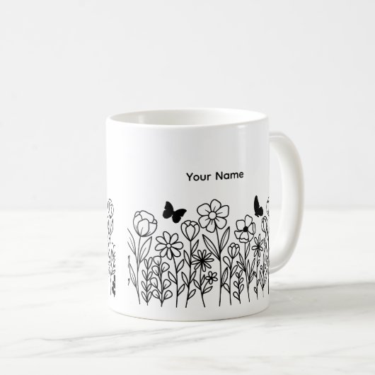 Schöne Blumen Kaffeetasse (VorderseiteRechts)