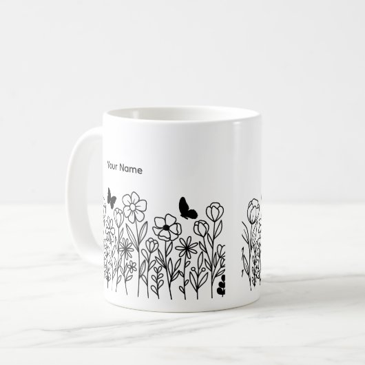 Schöne Blumen Kaffeetasse (Vorderseite Links)