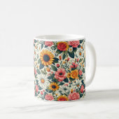 Schöne Blumen Kaffeetasse (VorderseiteRechts)