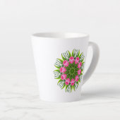 Schöne Blumen-Mandala-Design-79358 Milchtasse (Rechte Ecke)