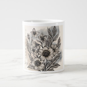 Schöne Blumen Muster, aufblühende Freude Jumbo-Tasse