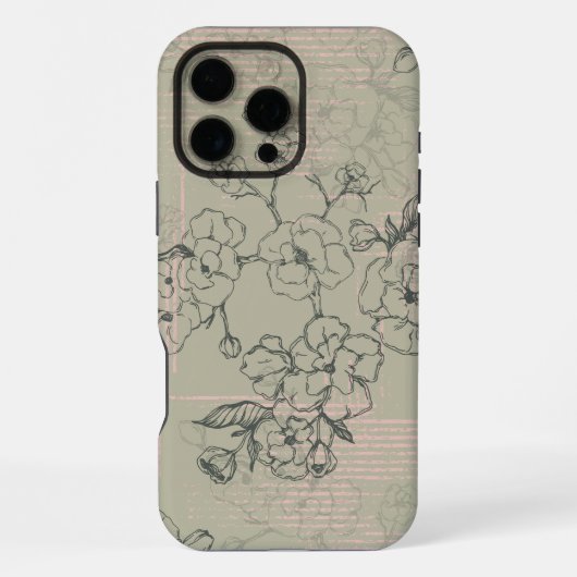 Schöne Blumen Muster Japanische Kirschblüte  iPhone Hülle (Rückseite)