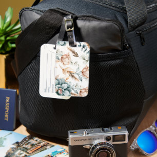 Schöne Blumen nahtlose Muster mit Vintage Gepäckanhänger