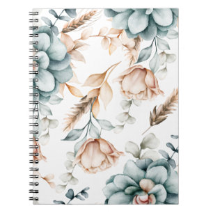 Schöne Blumen nahtlose Muster mit Vintage Notizblock