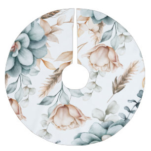 Schöne Blumen nahtlose Muster mit Vintage Polyester Weihnachtsbaumdecke