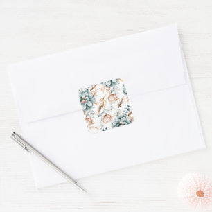 Schöne Blumen nahtlose Muster mit Vintage Quadratischer Aufkleber