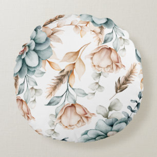 Schöne Blumen nahtlose Muster mit Vintage Rundes Kissen