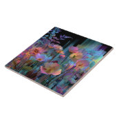 Schöne Blumen Neon-Kunst Fliese (Seite)