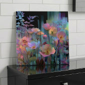 Schöne Blumen Neon-Kunst Fliese