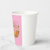 Schöne Blumen-Papiertasse | Elegantes Gold & Orang Pappbecher (Links)