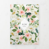 Schöne Blumen-Rahmen All-in-One Hochzeit Dreifach Gefaltete Einladung (Cover)