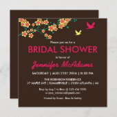 Schöne Blumen und Bird Bridal Dusche Einladung (Vorne/Hinten)