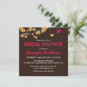 Schöne Blumen und Bird Bridal Dusche Einladung (Stehend Vorderseite)