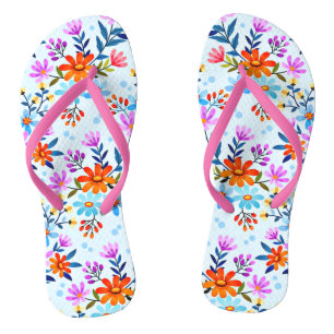 Schöne Blumen- und Blättermuster  Badesandalen