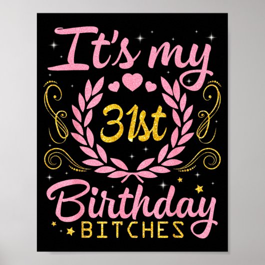 Schöne Blumen und Herzen 31. Geburtstag frohe Poster (Vorne)