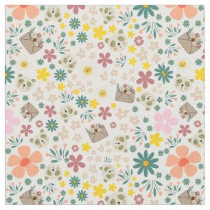 Schöne Blumen und Tiere gürtelweiße Stoffe