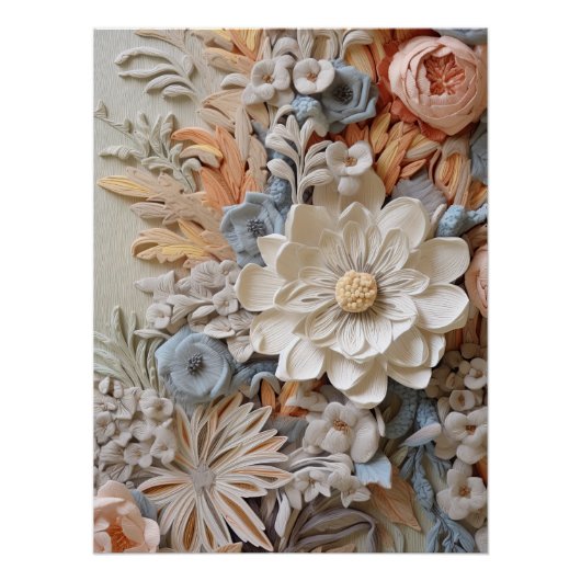 Schöne Blumen Viktorianisch Elegante Hübsche Blume Poster (Vorderseite)