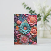 Schöne Blumen Viktorianisch Elegante Hübsche Blume Postkarte (Stehend Vorderseite)