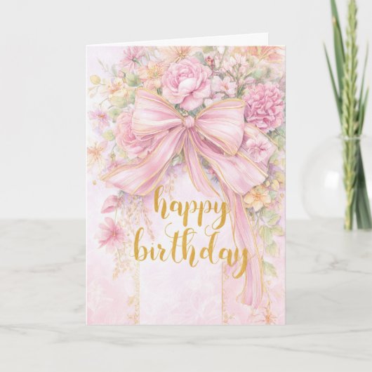 Schöne Blumen zum Geburtstag Karte (Vorderseite)
