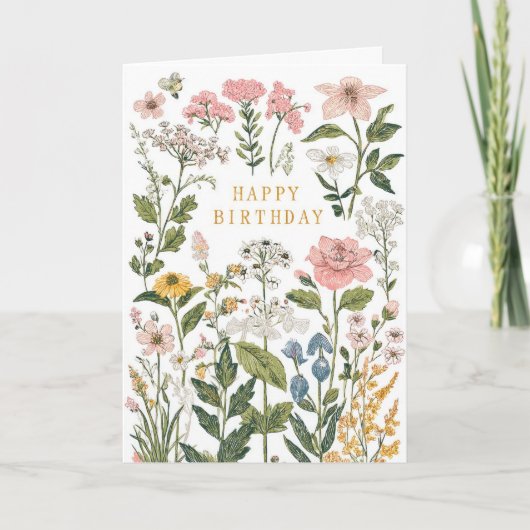 Schöne Blumen zum Geburtstag Karte (Vorderseite)