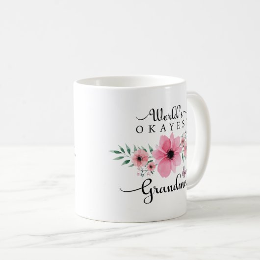 Schöne BlumenAquarell-WeltOkayest Großmutter Kaffeetasse (VorderseiteRechts)