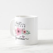 Schöne BlumenAquarell-WeltOkayest Großmutter Kaffeetasse (Vorderseite Links)