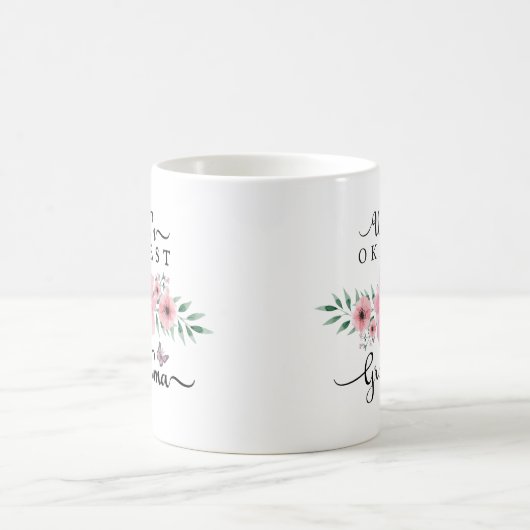 Schöne BlumenAquarell-WeltOkayest Großmutter Kaffeetasse (Mittel)