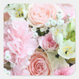 Schöne Blumenaufkleber und Enveliope Seal Quadratischer Aufkleber