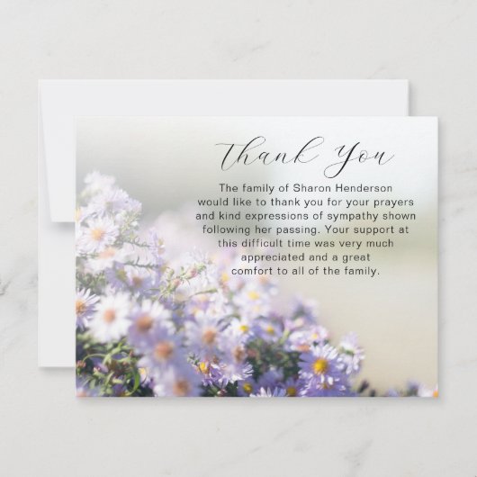 Schöne Blumenbeerdigung danke Ihnen Note Card (Vorderseite)