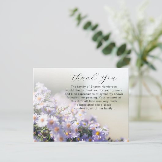 Schöne Blumenbeerdigung danke Ihnen Note Card (Stehend Vorderseite)