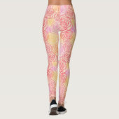 Schöne Blumenblume Kontur Leggings (Rückseite)