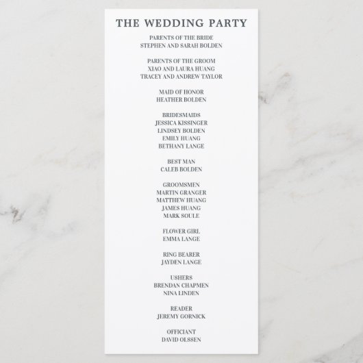 Schöne blumenblumengeschmückte Frühjahrsfeier Programm (Rückseite)