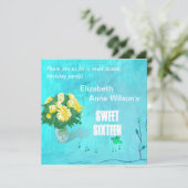 Schöne Blumenbouquet 16 . Geburtstag Geburtstagspa Einladung (Stehend Vorderseite)