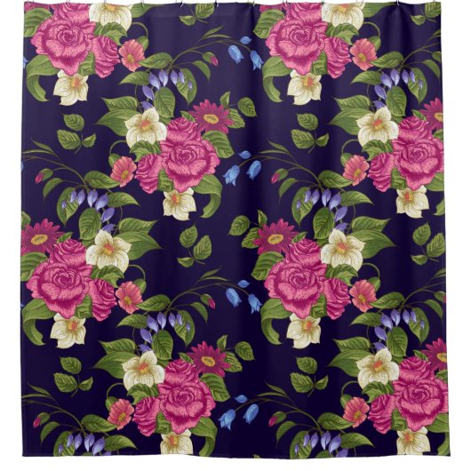 Schöne Blumendekoration, auffallend Duschvorhang (Vorderseite)