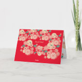 Schöne Blumendekoration Rosa Garten Blume Dankeskarte (Rückseite)