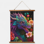 Schöne Blumendragons Wandteppich Mit Holzrahmen (Vorderseite)