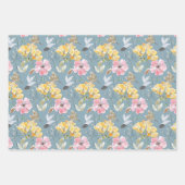 Schöne Blumendrucke Geschenkpapier Set (Vorderseite 2)