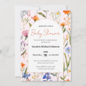 Schöne Blumendusche Einladung (Vorderseite)