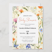 Schöne Blumendusche Einladung (Vorderseite)