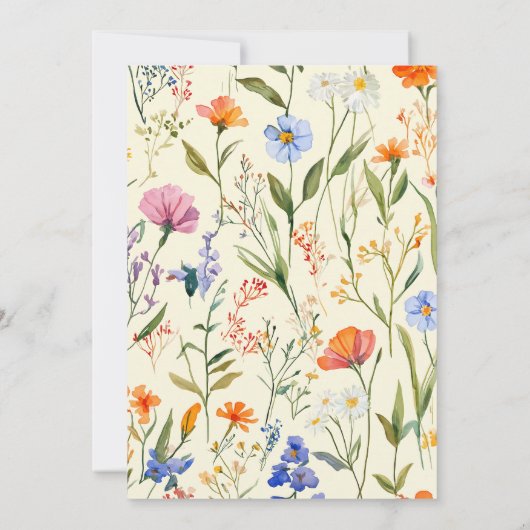 Schöne Blumendusche Einladung (Rückseite)