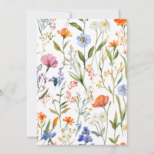 Schöne Blumendusche Einladung (Rückseite)