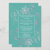 Schöne Blumendusche Einladung (Vorne/Hinten)