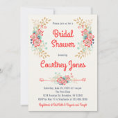 Schöne Blumendusche Einladung (Vorderseite)