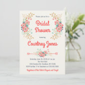 Schöne Blumendusche Einladung (Stehend Vorderseite)