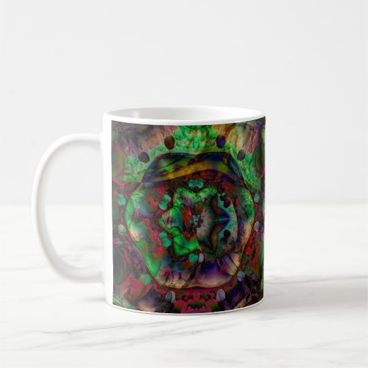 Schöne Blumenexplosion Abstrakt Kaffeetasse (Links)